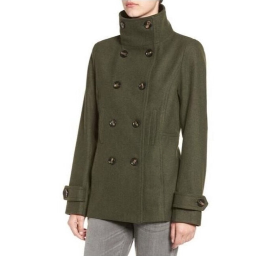 NWT! Nordstrom’s Thread & Supply Olive Green Double Breasted Peacoat